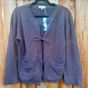 NWT Brown Roolee Tie Sweater